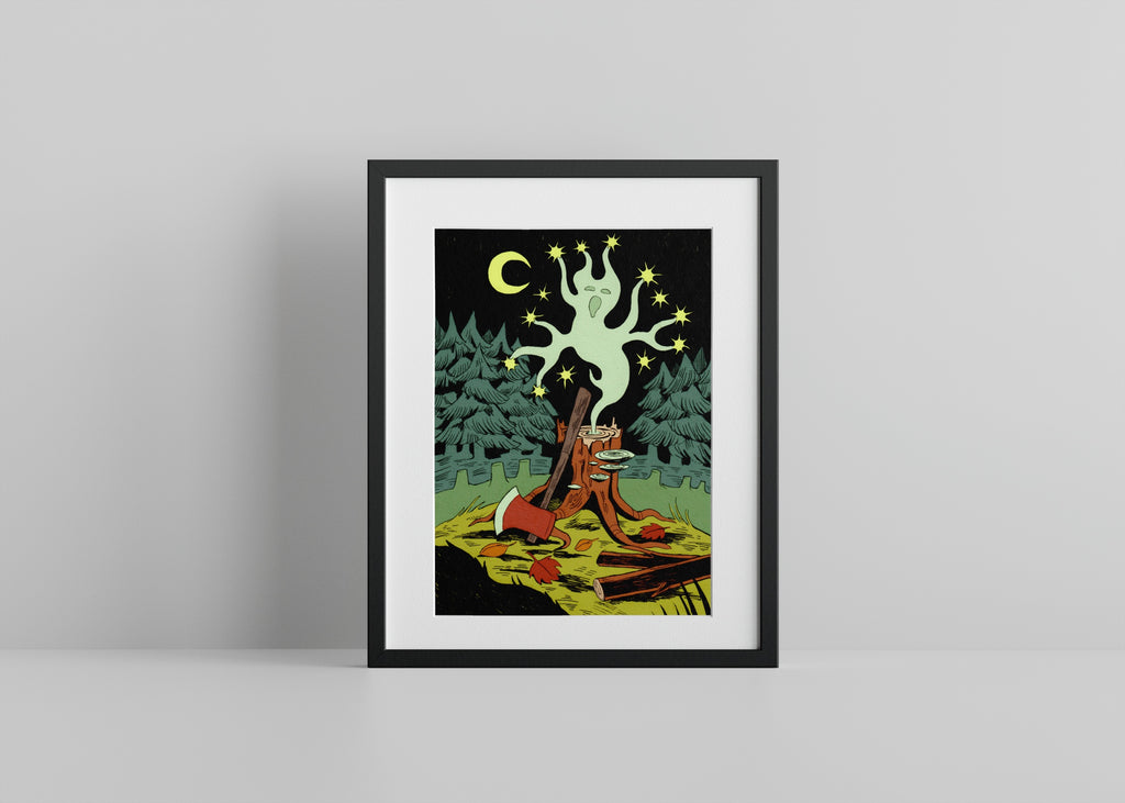 Pine Tree Ghost A4 Print